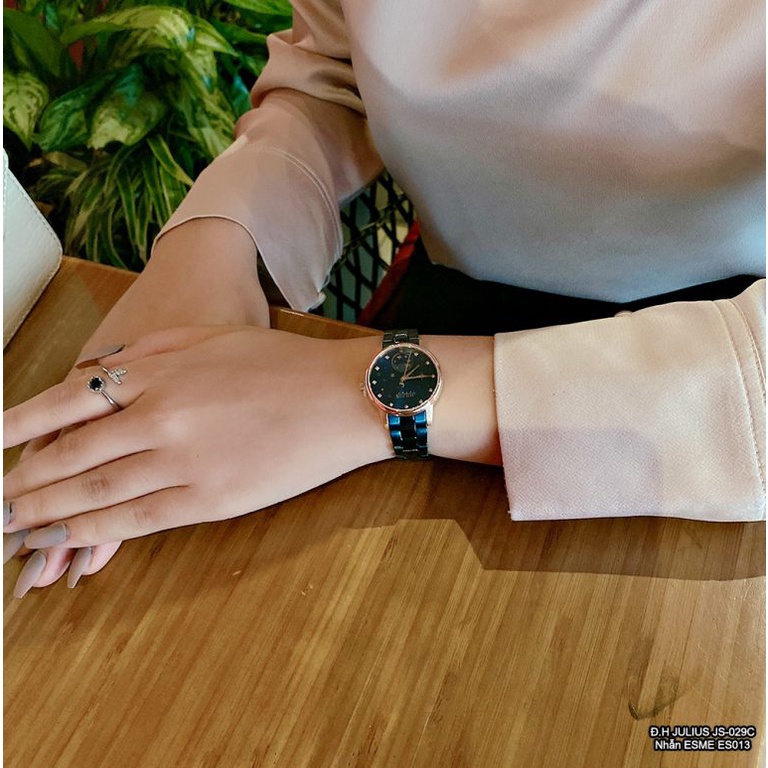 Đồng Hồ Nữ JS-029C Kính Sapphire Julius Star Hàn Quốc Dây Thép