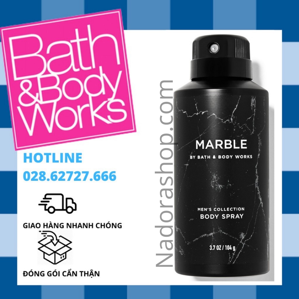 Xịt Thơm Toàn Thân Cho Nam Bath & Body Works Marble Body Spray (104g