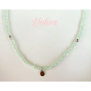 Vòng cổ chocker handmade nữ hạt cườm Green Bead