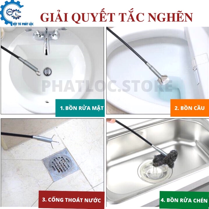 Cây gắp rác thông cống inox siêu tiện lợi 60cm, 90cm, 160cm, 2m, 3m ...