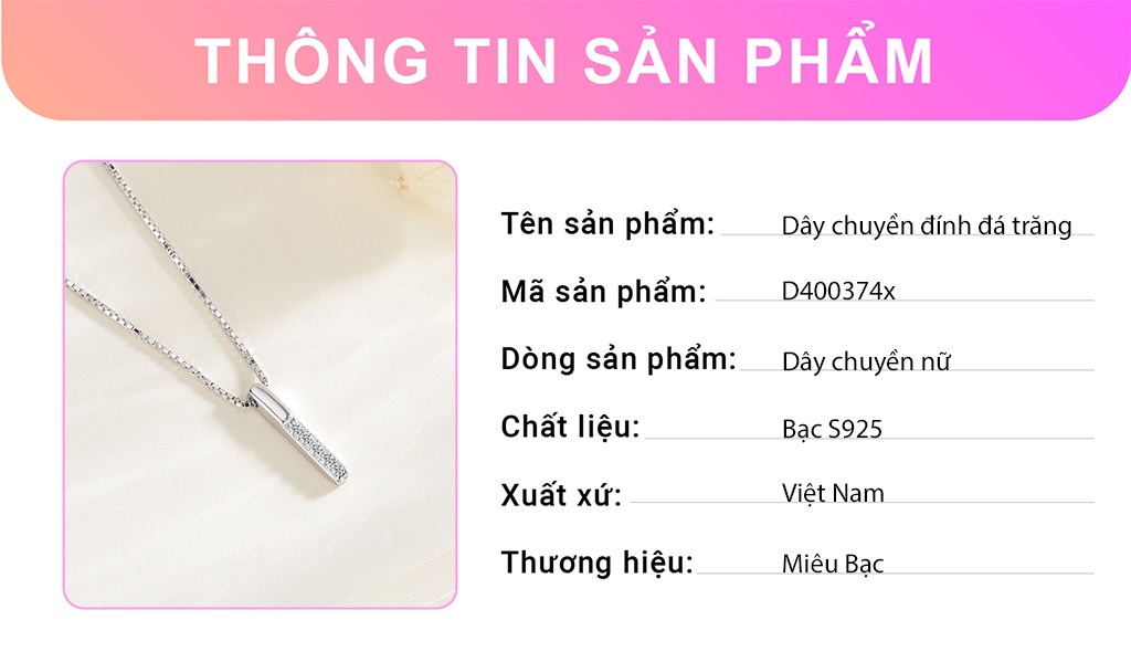 Vòng cổ nữ bạc 925 Miêu Bạc
