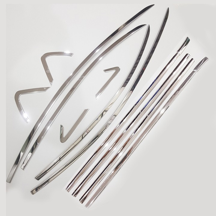 Bộ nẹp viền cong kính, chân kính xe Honda City 2015-2020, INOX cao cấp