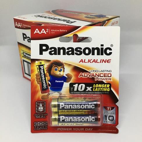 Vỉ 2 Viên Pin Tiểu AA Panasonic Alkaline LR6T-2B Chính Hãng Màu đỏ ...