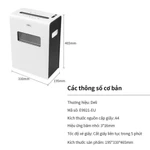 Máy Hủy Tài Liệu Cao Cấp Deli Chính Hãng - Phù Hợp Bảo Mật Giấy Tờ Trong Doanh Nghiệp, Văn Phòng, Nhà Trường E9921-EU — ảnh 5