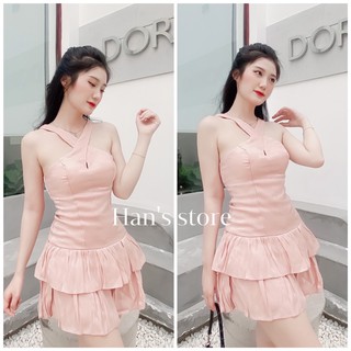 ĐẦM TƠ CHÉO CỔ ( ẢNH THẬT)
