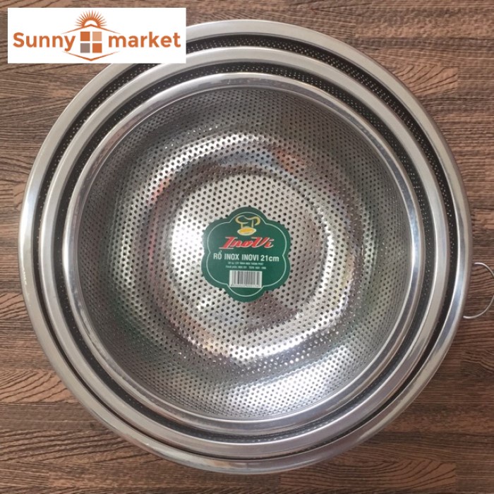 Rổ rá inox cao cấp dày dặn, siêu bền đẹp đường kính 21cm | Shopee Việt Nam