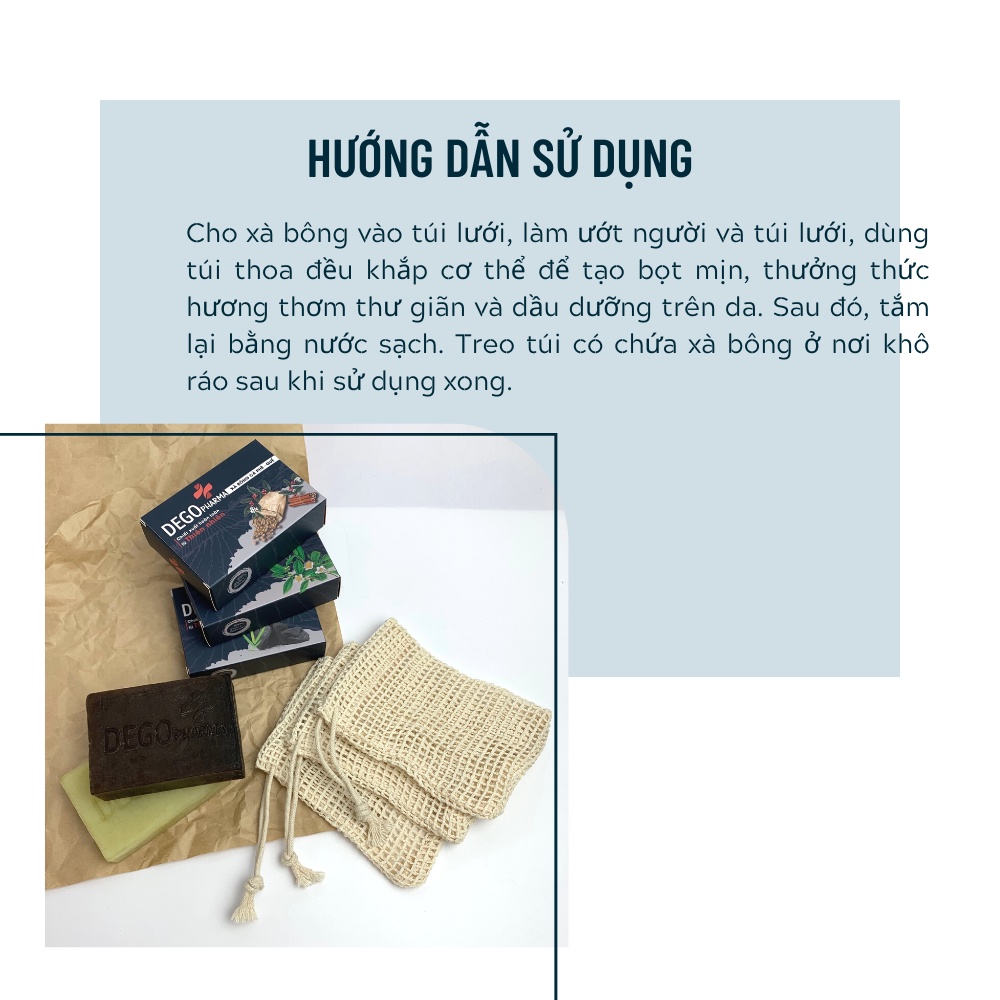 Ảnh Túi Lưới Đựng Xà Bông Tạo Bọt DEGO PHARMA - Tẩy Tế Bào Chết 3