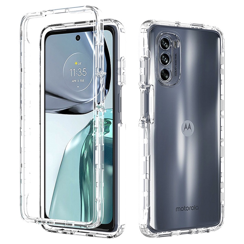 Dành Cho Motorola Moto G62 G82 G52 G42 G32 G22 G51 G60 G30 G20 G10 5G Hai Lớp Lai Chống Trầy Xước Màu Chống Sốc Toàn Thân Vỏ Trong Suốt