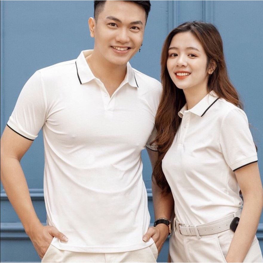 Áo phông nam nữ Polo có cổ phối viền đẹp, vải mềm, co giãn, mặc siêu mát  IMME | Shopee Việt Nam
