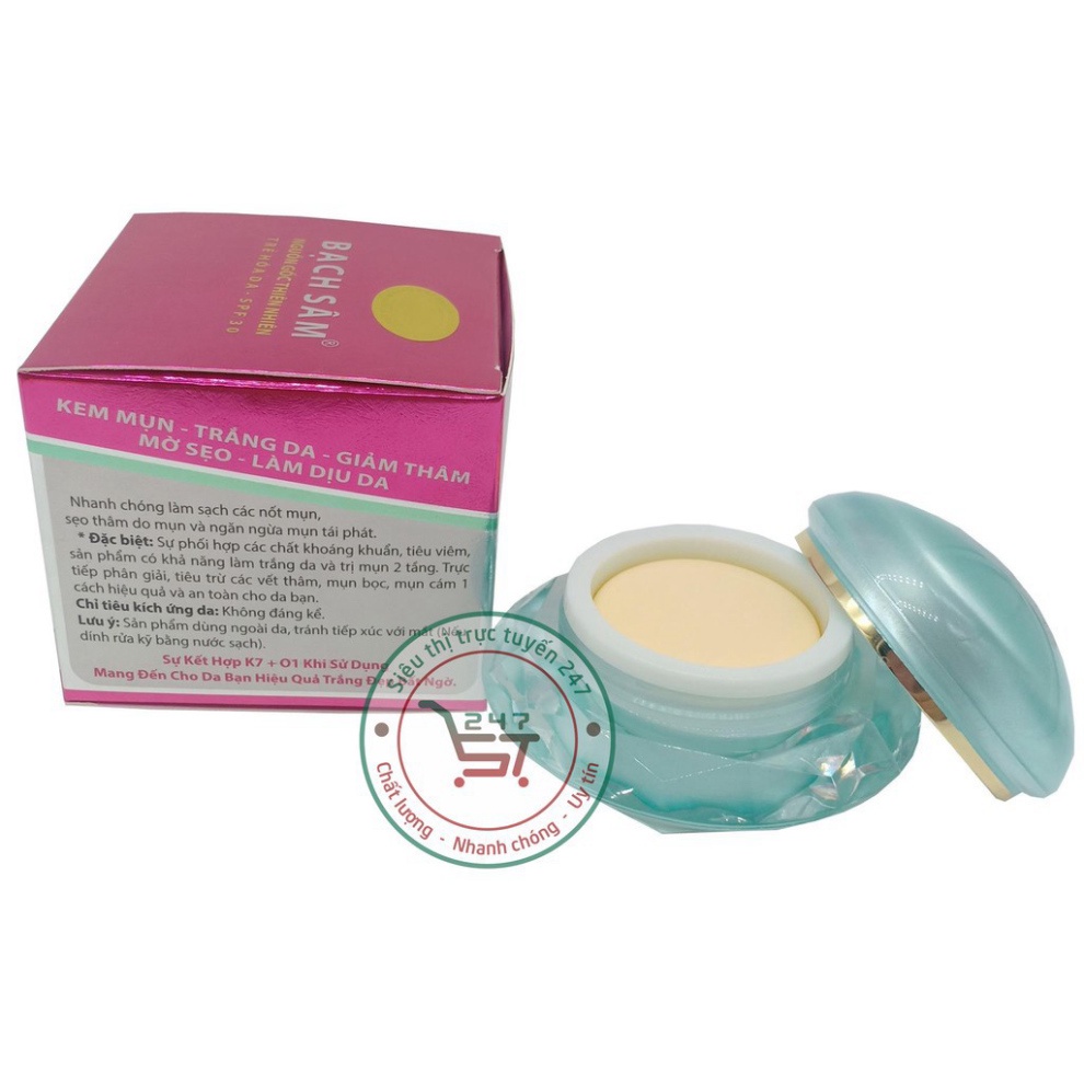 Kem ngừa mụn dưỡng Trắng da Xóa thâm Liền sẹo Chống dị ứng Bạch sâm K7 25g (Tím Xám)