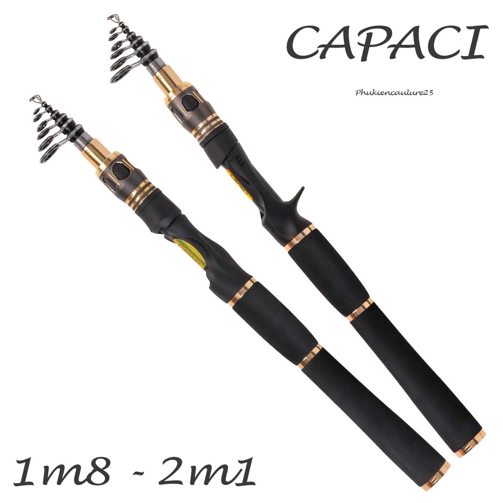 Cần lure rút gọn Capaci, chiều dài rút gọn 33cm-35cm phukiencaulure cần ...