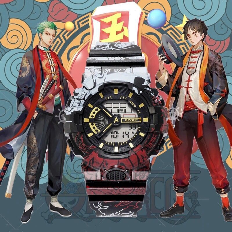 Đồng Hồ Điện Tử Đèn Led Casio Anime One Piece HT3 Cho Trẻ Em