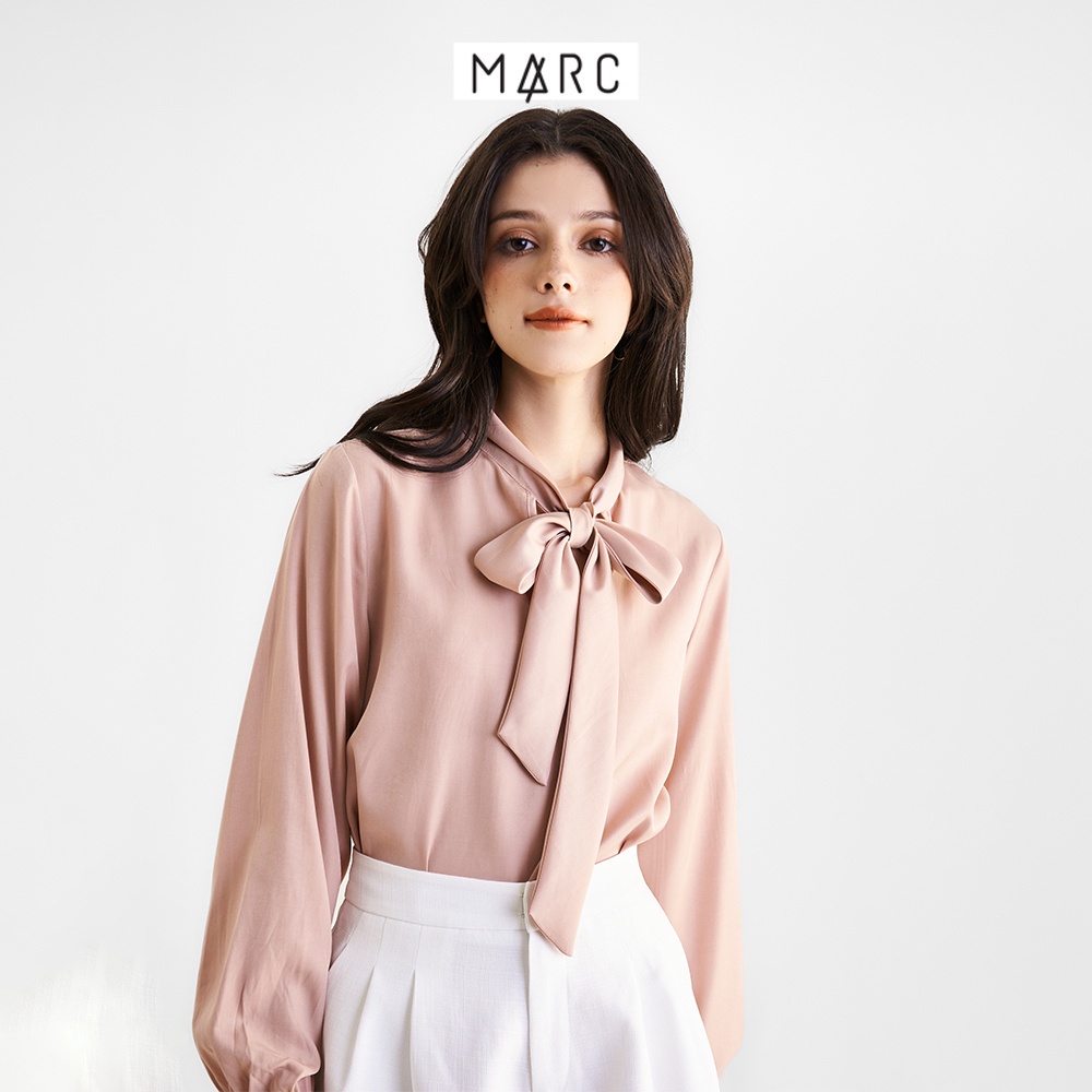 Mô tả Áo kiểu sơ mi nữ MARC FASHION tay dài thắt nơ CBMX019822 - 7