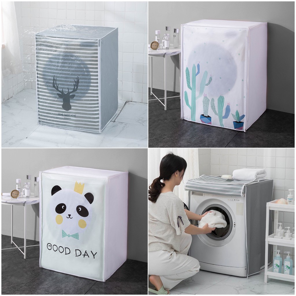 #Bọc trùm máy giặt cửa trên/cửa ngang chống thấm cao cấp loại họa tiết 20 ntt95