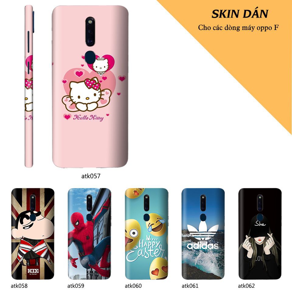 Miếng dán skin cho các dòng điện thoại Oppo F7 - F9 - F11 - F1s - F1 Plus in hình cực chất theo yêu cầu