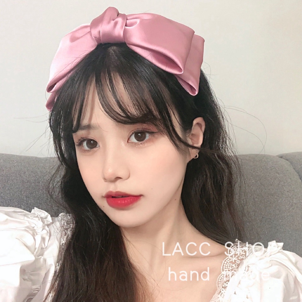 Bờm tóc, băng đô, Cài tóc đính nơ bản to xinh xắn