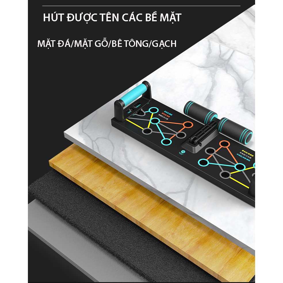 Ảnh Bộ Dụng Cụ Chống Đẩy Đa Năng 3 Trong 1 Tích Hợp Tập Bụng,Dây Kéo Tay Đại Nam Sport + Tặng Kìm Và Găng 3