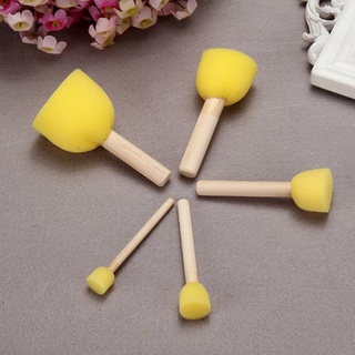 Bộ 5 cọ mút xốp cán gỗ dùng vẽ tranh diy cho bé