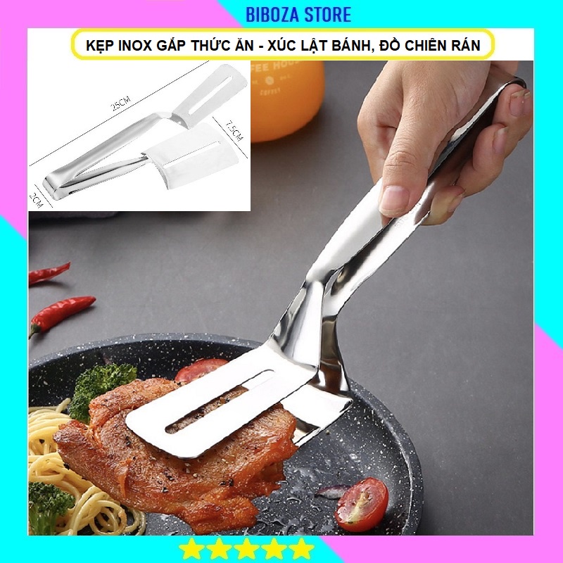 Kẹp Inox Gắp Thức Ăn Xúc Lật Bánh Đồ Chiên Rán | Shopee Việt Nam