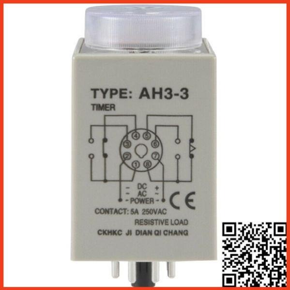Timer cơ AH3-3 rơ le thời gian 8 chân tròn điện áp 220VAC tặng kèm chân ...