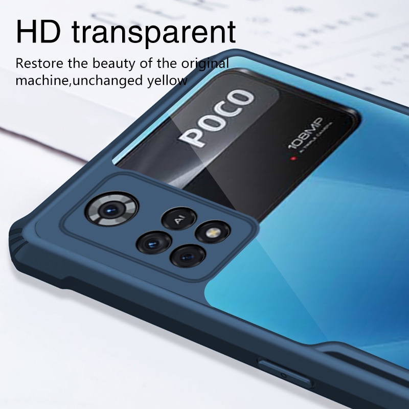Dành Cho Xiaomi Poco X4 Pro M3 F3 X3 NFC X3 GT 5G Trong Suốt Túi Khí Acrylic Vỏ Điện Thoại Lai Silicon Ốp Lưng Chống Sốc