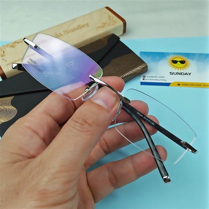 Gọng kính cận không viền Sunday V25