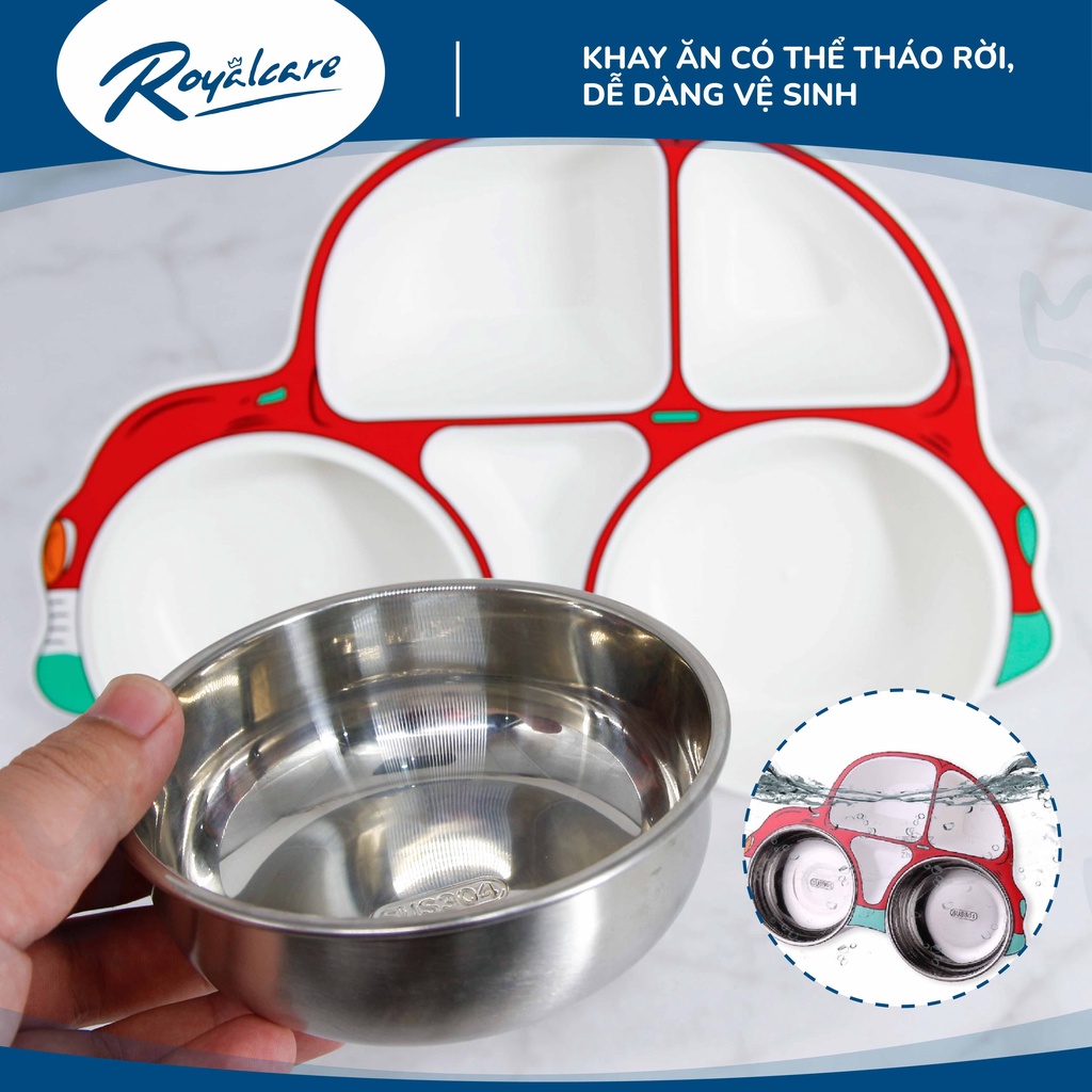 Ảnh Khay ăn dặm cho bé bằng Inox cao cấp Royalcare phù hợp ăn BLW, ăn dặm kiểu Nhật và truyền thống 2
