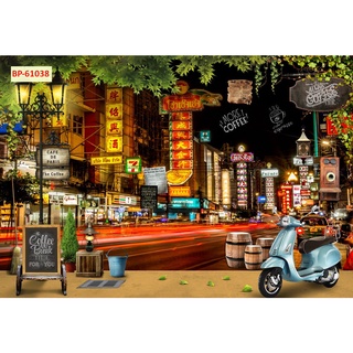 Tranh dán tường vải lụa 3D giành cho Trà chanh in theo kích thước yêu cầu