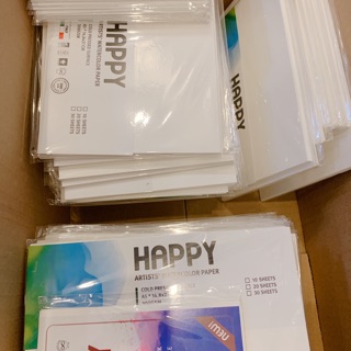 Chính Hãng - BST Giấy Vẽ HAPPY định lượng 300gsm 250gsm 220gsm 200gsm 110gsm ♥ Đa Dạng Size A6 - A5 - A4 - A3 - A2 - A1