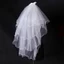 GODD Vải tuyn Váy Cưới Viền Trắng Nơ Cô Dâu Nhiều Lớp Lông Veil Lược Giả P