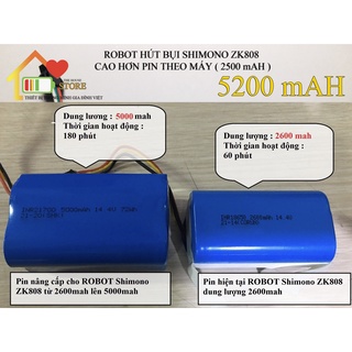 (DUNG LƯỢNG 5200 mAH) PIN  ROBOT HÚT BỤI SHIMONO ZK808  NÂNG CẤP CHÍNH HÃNG LG BẢO HÀNH 9 THÁNG