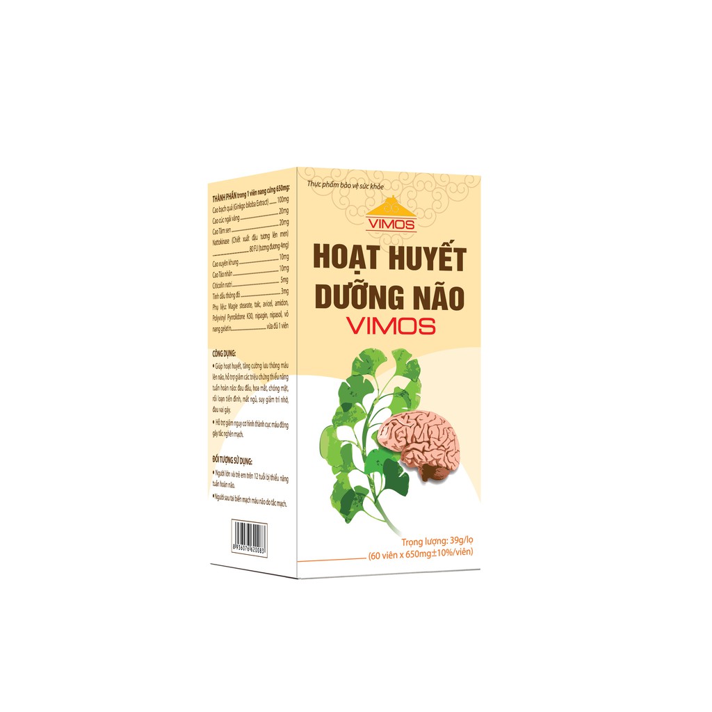 Hoạt Huyết Dưỡng Não Vimos hỗ trợ đau đầu chóng mặt mỡ máu tiền đình