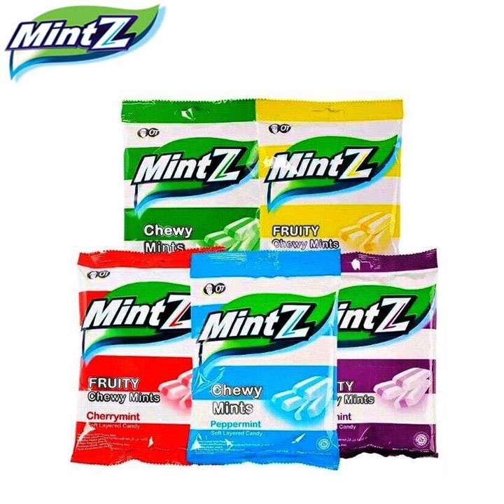 Kẹo Mềm Vị Bạc Hà Mintz túi đủ 5 màu