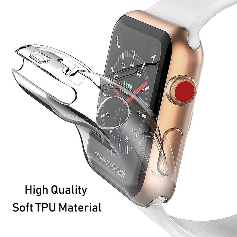 360 Slim Watch Cover cho Apple Watch 46MM Case 11 10 9 8 ultra 6 SE 5 4 3 2 1 Ultra 3 2 1 49mm 42MM 38MM Mềm Trong Suốt TPU Bảo Vệ Màn Hình i-Watch 4 3 44MM 40MM