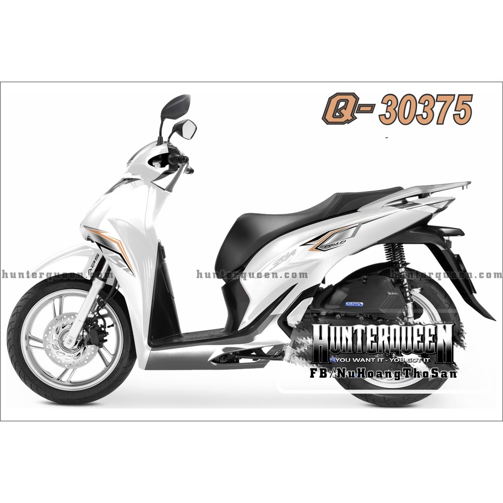 Tem xe SH 2020. Xe trắng, tem xám đồng. Mẫu tem chế SH siêu hot, tem chế đơn giản, sang trọng. Tem rời dễ dán