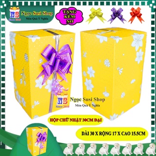 [BAO ĐẸP] HỘP QUÀ CHỮ NHẬT GIẤY KIẾNG SIZE ĐẠI 30CM + TẶNG KÈM NƠ 3CM - HỘP GÓI QUÀ GIẤY KIẾNG QUÁ ĐẸP