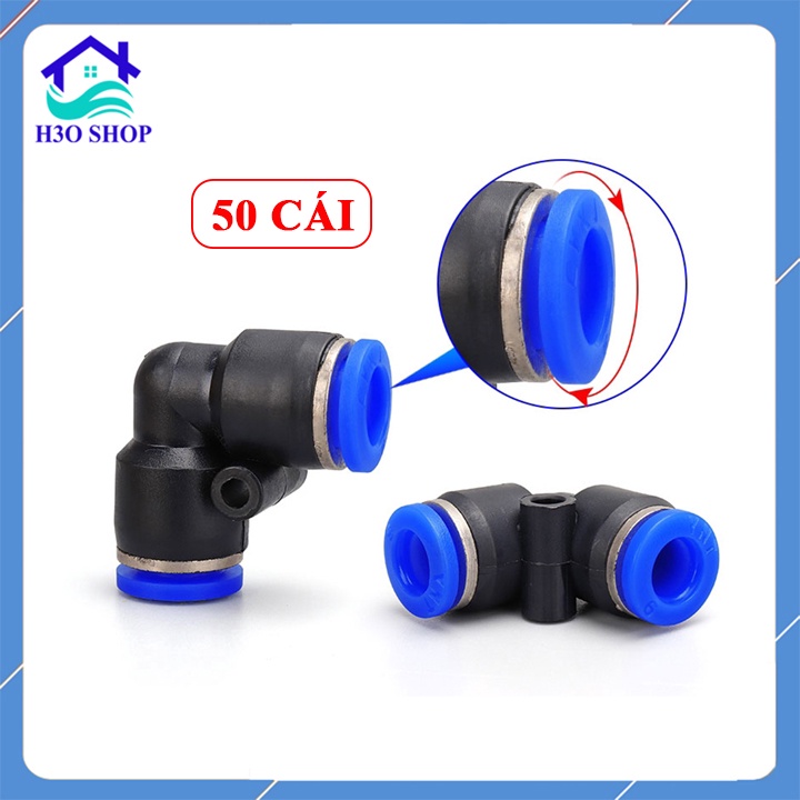 50 cái co nối nhanh góc ống 8mm
