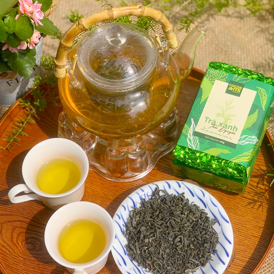Ảnh Trà xanh Thái Nguyên CACAOMI chè Tân Cương đặc sản truyền thống Việt Nam làm quà biếu tặng 200g 4