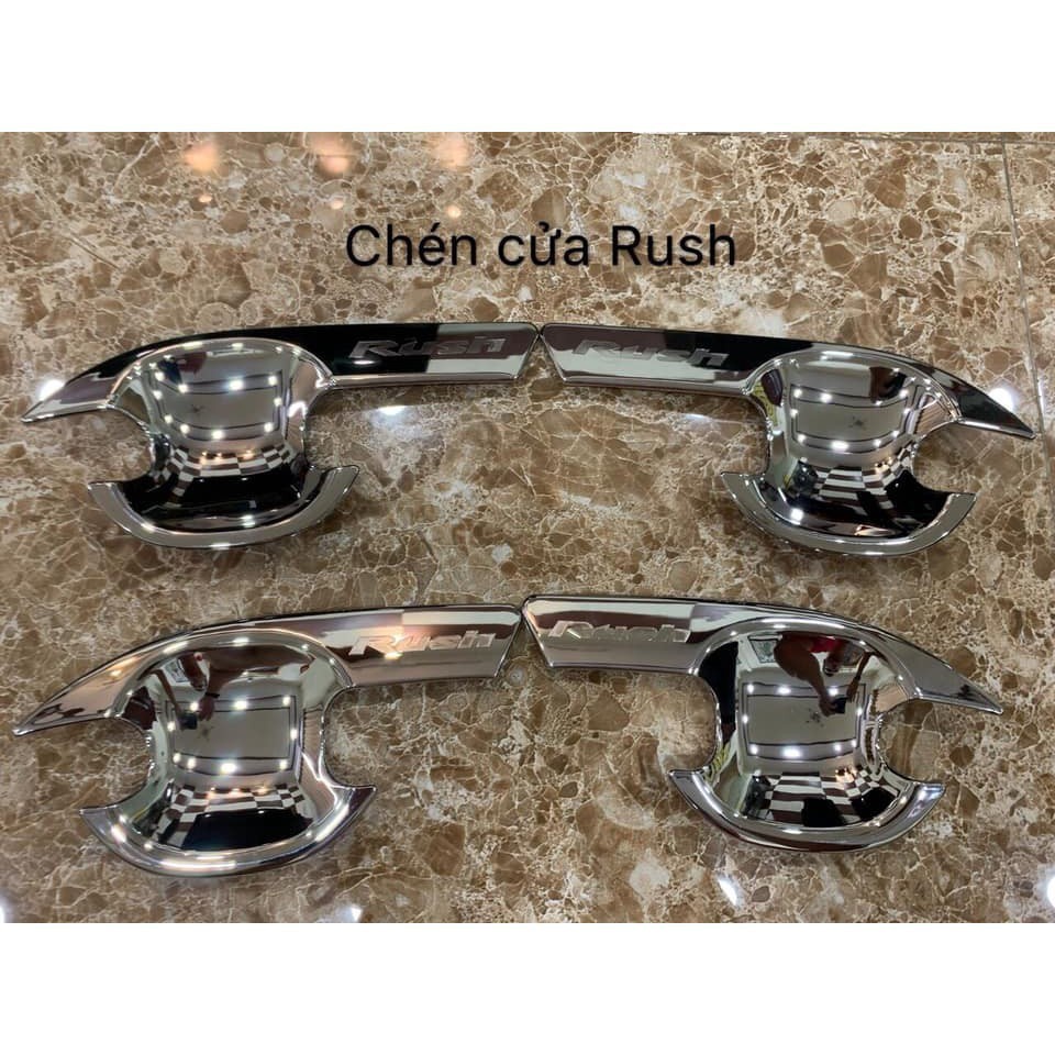 Bộ ốp tay nắm, hõm cửa xe Toyota Rush đời 2018 - HIỆN NAY - nhựa ABS Mạ Crom cao cấp, sáng bóng