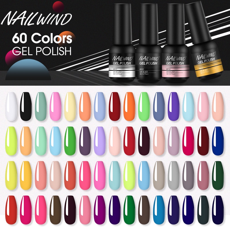 Gel sơn móng tay Rosalind NAILWIND 8ml nhiều màu cho thiết kế móng nghệ thuật bằng đèn LED/UV (01-20)