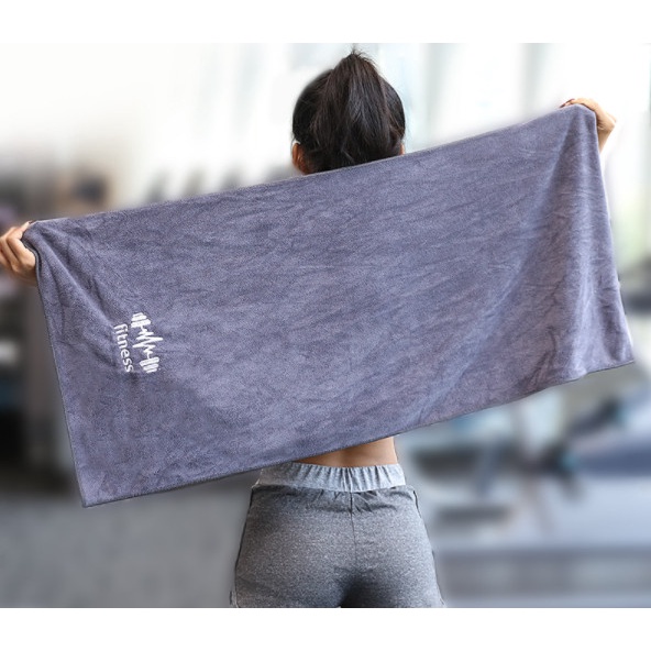 Khăn tập GYM cao cấp chữ Fitness bản lớn (40x95cm) cực thấm hút mồ hôi và mềm mại.
