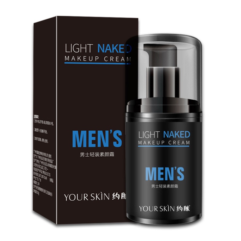 Ảnh Kem Lười Kem Làm Trắng Da Mặt Bb Kem Nam Ánh Sáng Trơn Kem Che Khuyết Điểm In Mụn Làm Sáng Màu Da lazybones Men 's Light Plain Cream 3