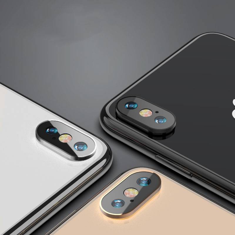 Full Camera Bảo Vệ Cho iphone X XS Max XR Vòng Kim Loại + Kính Cường Lực Phía Sau Ống Kính Máy Ảnh Miếng Dán