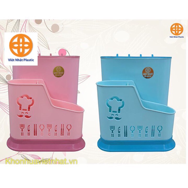 Ống đựng đũa thìa đa năng nhựa Việt Nhật kèm khay cắm dao kéo (MS 2776) (giá sỉ)