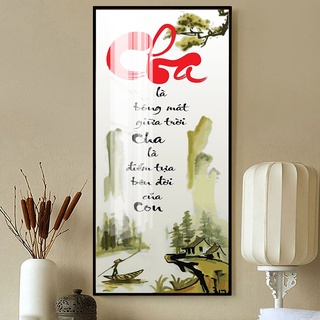 Tranh Tráng Gương Laminate - Treo Tường Chữ Thư Pháp - Tranh Thư Pháp Treo Phòng Khách