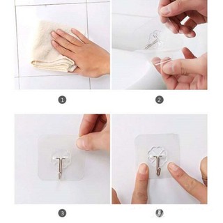 [COMBO 10] MÓC DÁN TƯỜNG CAO CẤP - Móc dán tường Móc cường lực trong suốt siêu dính,Móc treo đồ chịu lực 10kg