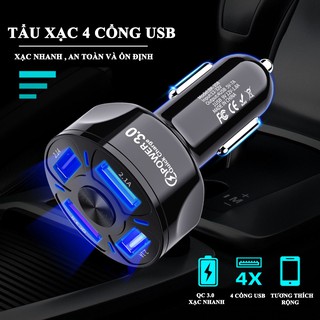 Tẩu Sạc Ô Tô 4 Cổng USB VERSION 2 (Có 1 Cổng Quick Sạc Nhanh 3.0)