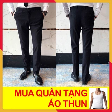Quần Tây Nam 💖FREESHIP💖 [ Tặng Kèm ÁO THUN ] Quần Tây, Quần Âu Nam Đẹp dáng côn vải cao cấp co giãn