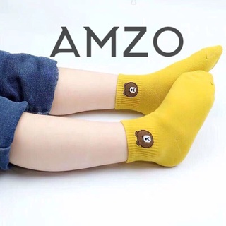 COMBO 10 ĐÔI TẤT VỚ NỮ CỔ NGẮN HÌNH GẤU KUTE TẶNG KÈM TÚI RÚT LOẠI DÀY, CHẤT MỀM_AMZO