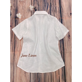 (Sẵn HCM) Áo sơ mi nữ tay ngắn 100% LINEN, 12 màu - JUNE LINEN #A10